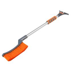 Щетка от снега и льда с эрг-ной рукояткой и мягкой щетиной "Волна" + скребок (85см) (ABRN018)
