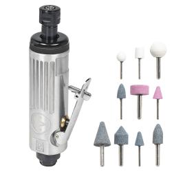 Машинка шлифовальная пневматическая 175мм, 25000 об/мин прямая с оснасткой 16 пр. кейс (ATBR041)