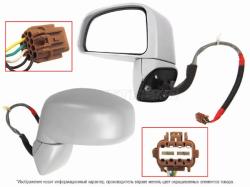 Зеркало Nissan Tiida 04-10 (Слева/ Обогрев/ Регулировка/ 5 контактов)