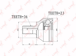 ШРУС FORD FOCUS II/C-MAX/VOLVO 1.4-2.0TDCI нар. 23зуб. CO-3627
