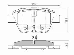 Колодки тормозные (Сзади) Audi A3 03-13 / Skoda Octavia 04-13 / Volkswagen Golf 08-16 / Jetta 05- /