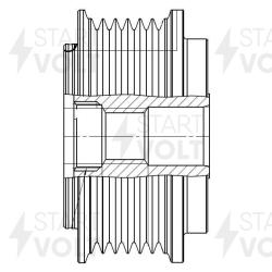 STARTVOLT SGP 1809 Шкив с обгонной муфтой генератора для автомобилей VAG Transporter T4 (98-) 2.5TDi (тип Bosch)