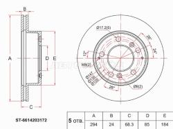 Диск тормозной (Перед) SsangYong Istana 95-04