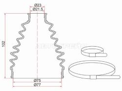 Пыльник шрус наружный MAZDA 3/AXELA BL/BK 03-13/KIA CEED 06-12  (2 хомута. резина)