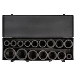 Набор головок ударных 3/4"DR L=90мм, 16пр. (17-50мм) металл. кейс (ATAS045)
