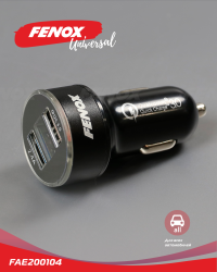 FAE200104 Зарядное устройство универсальное 2 USBх5.5А 12-24В с LED дисплеем