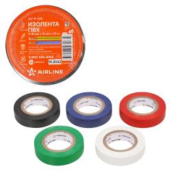 Изолента ПВХ, набор 5 шт.(син.,чёр.,кр.,зел., бел.), 15 мм*10 м (AIT-P-07K)