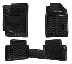 AIRLINE ACM-PS-37 Ковры для Hyundai Solaris II (17-)/Kia Rio IV (06.2017-), 4 шт., (крепеж), выс. борт, 3D с подпятником, ТЭП, черн.