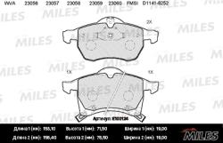 Колодки тормозные OPEL ASTRA G 1.8-2.2 16v/ZAFIRA A/B 1.6/1.8 пер. SemiMetallic E100124