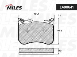 Колодки тормозные MERCEDES W222/С217 13- передние LowMetallic E400641