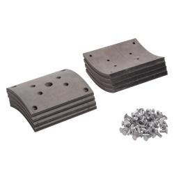 TRIALLI BLT 1202 Накладка тормозной колодки для автомобилей МАЗ 101/5440, ремонтный комплект 8 шт. R1 с заклепками 220х178