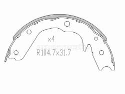 Колодки тормозные барабанные (Сзади/ Стояночный тормоз) Acura MDX 00-03 / Great Wall Hover H3 10-16