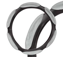 Оплетка на руль, спонжевая, серая, 40 см / L (AWC-SS-08L)