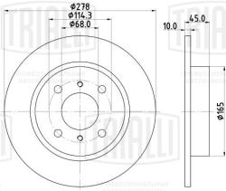 Диск торм. для а/м Nissan Primera (96-) зад. d=278 (DF 140115)