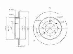 Диск тормозной (Сзади) Hyundai Elantra 95-09 / Avante 00-06