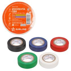 Изолента ПВХ, набор 5 шт.(син.,чёр.,кр.,зел., бел.), 19 мм*10 м (AIT-P-17K)
