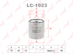 Фильтр масляный CHRYSLER/GM/SUZUKI LC-1923