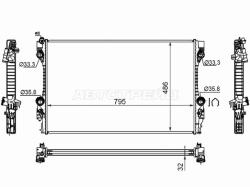 Радиатор Porsche Cayenne 10-18 / Panamera 09-20