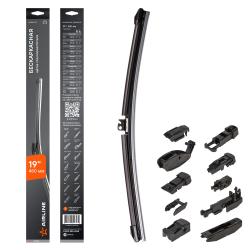 Щетка стеклоочистителя бескаркас PRO 480мм (19") 10 адаптеров (AWB-BK-475)