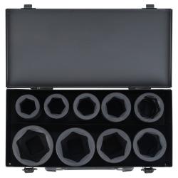 Набор головок ударных 1"DR L=90мм, 9пр. (26-50мм) металл.кейс (ATAS413)