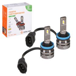 Лампa светодиод., H11/H8/H16(JP), 12/24В, 28Вт, 3000К (Желт.), 5000Лм, для рефлект./линз. оптики, кмпл. 2 шт., PLUS (AEAR112)