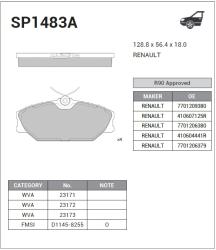 Колодки передние SP1483A