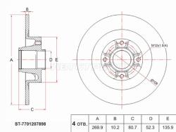 Диск тормозной (Зад) Renault Megane 02-06 / Scenic 03-06