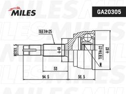 GA20305 ШРУС NISSAN MICRA 1.0>1.4 02> нар.