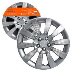 Колпаки колесные 13" "Торнадо", серебристый, карбон, компл. 2 шт. (AWCC-13-06)