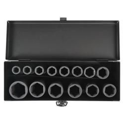 Набор головок ударных 1/2"DR L=78мм, 14пр. (10-27мм) металл.кейс. (ATAS062)