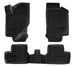 AIRLINE ACM-PS-03 Ковры для Лада Kalina (04-), 4 шт., выс. борт, 3D с подпятником, ТЭП, черн.