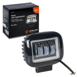 Фара светодиодная прямоугольная, направленный свет, четкая свет. граница+Обод, 30Вт, 120х126х65мм, 12/24В, PRO (ALED016)