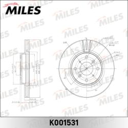 K001531 Диск тормозной HONDA ACCORD 1.8-2.3 98-03 передний