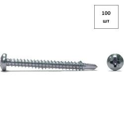 Саморез 6,3 х 60 полусф.гол.сверл. DIN 7504N оц. 100шт FORTLUFT sts028245