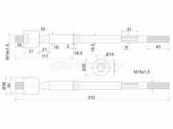 Тяга рулевая TOYOTA NOAH 2WD 01-