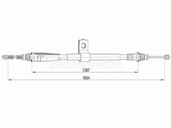 Трос стояночного тормоза NISSAN MICRA K12E 02-10 RH