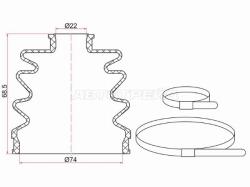Пыльник шруса  (2 хомута. резина)