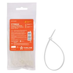 AIRLINE ACT-N-02 Стяжки (хомуты) кабельные 2,5*100 мм, пластиковые, белые, 100 шт.