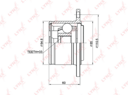 ШРУС MITSUBISHI PAJERO II/SPORT I/L200 III-IV 2.4D-3.0 91- внутр.прав. CI-3711