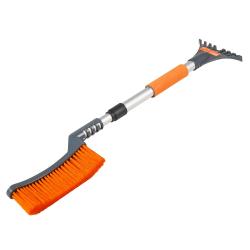 Щетка от снега и льда с телескоп. рукояткой и мягкой щетиной "Волна" + скребок (70-100см) (ABRN019)