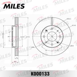 Диск тормозной MITSUBISHI GALANT VI R15 97>00 передний вент. K000133