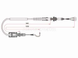 Трос газа VOLKSWAGEN TRANSPORTER IV 90-03 (1232mm)