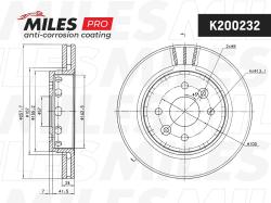 Диск тормозной KIA SHUMA 01-04/SPECTRA 00- передний вент.D 258мм. с покрытием K200232