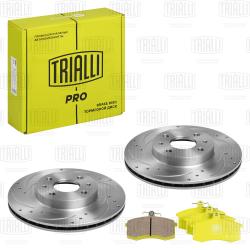 Комплект торм. дисков и колодок для а/м Лада 2112 R-14 перед. (перф/слот + керам) (BK 544) PRO