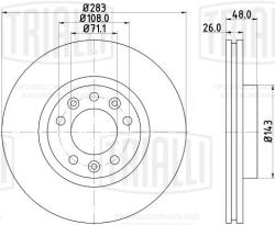 Диск торм. для а/м Peugeot 407 (05-) перед. d=283 (окраш.) (DF 140219)