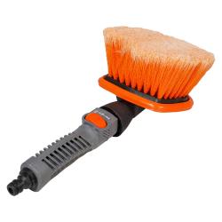 Щетка для мытья с насадкой для шланга, мягкой распушенн. щетиной, кнопкой подачи воды (35 см) (ABJN003)