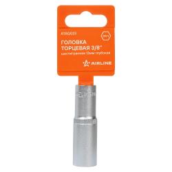 Головка торцевая 3/8" шестигранная 13мм глубокая, пласт.подвес (ATAQ023)