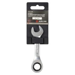 Ключ комбинированный трещоточный короткий 13мм PRO пласт.подвес (ATAL016)