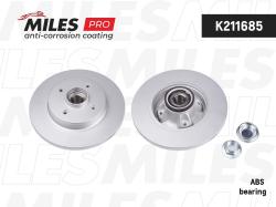 Диск тормозной CITROEN C4/PEUGEOT 308/PARTNER 06- зад.с подшип.с АБС с покрытием K211685