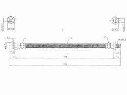 Шланг тормозной зад (Таиланд) MITSUBISHI OUTLANDER 01-08/LANCER CS# 00-05 LH=RH